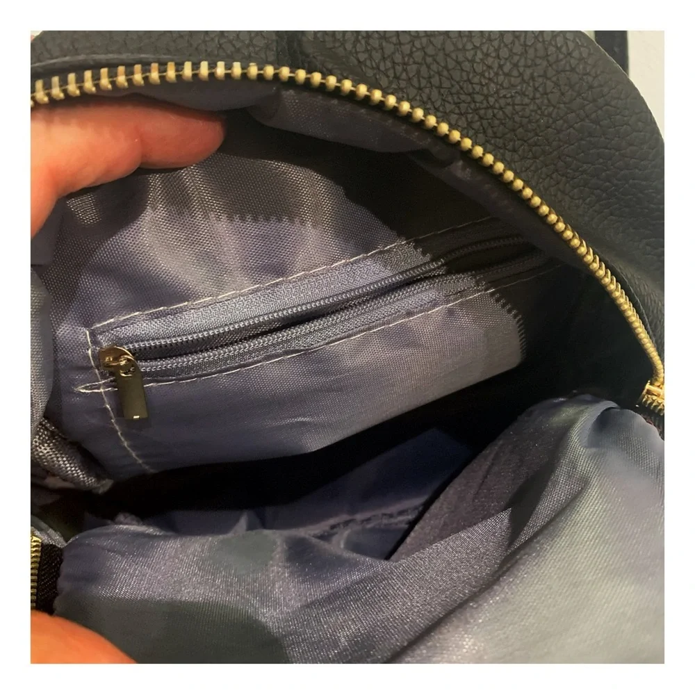 Flash Sale Backpack Black PU Leather Mini Backpack/Shoulder Bag